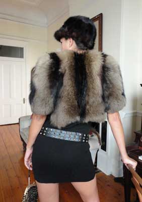 Black fox fur cape