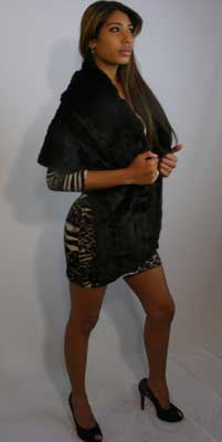 Black squirrel fur cape