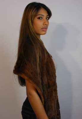 Chestnut squirrel fur cape