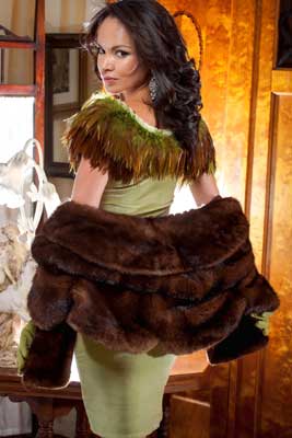 Tailored chestnut mink fur jacket